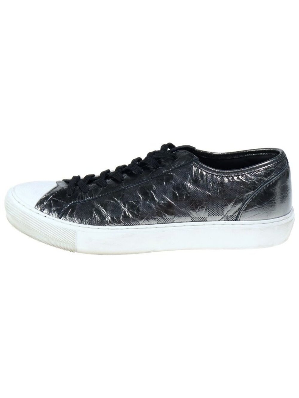Louis Vuitton Tattoo Line Metallic Damier Low Top Sneakers Gray